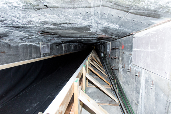 Project Renovatie Maastunnel Rotterdam bezinkstraat van folie