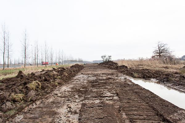 Tensar TriAx TenCate Polyfelt TS versterken bouwweg windmolenpark knooppunt Deil