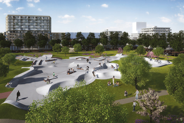 EPS constructie en gewapende grondconstructie voor skatepark amsterdam