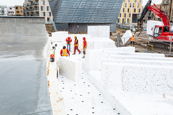 EPS constructie en gewapende grondconstructie voor skatepark amsterdam