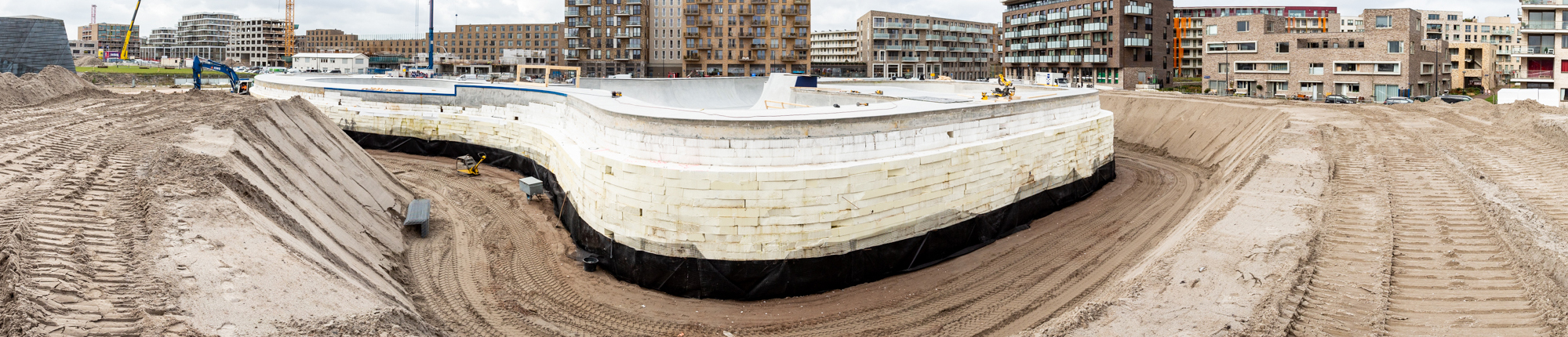 EPS constructie en gewapende grondconstructie voor skatepark amsterdam