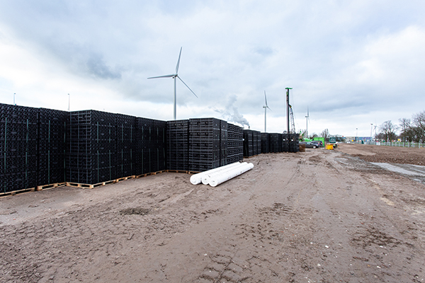 JobiCell Polystorm Infiltratieveld bij energieneutraal regiokantoor Liander