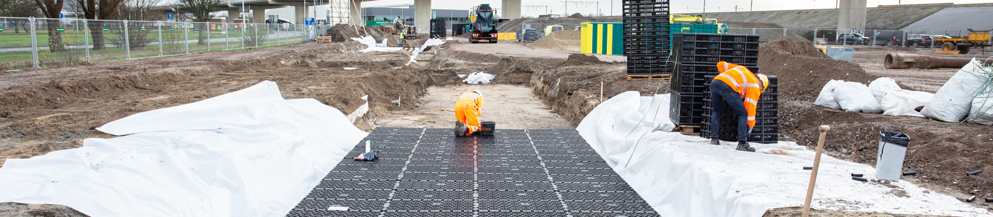 JobiCell Polystorm Infiltratieveld bij energieneutraal regiokantoor Liander